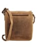 HIDE & STITCHES Leder-Umhängetasche in Hellbraun - (B)21 x (H)22 x (T)6,5 cm