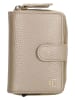 Charm Leder-Geldbörse in Beige - (B)7 x (H)11 x (T)3 cm