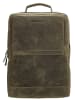 HIDE & STITCHES Skórzany plecak w kolorze khaki - 30 x 40 x 10 cm