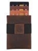 HIDE & STITCHES Leren kaartetui "Japura" bruin - (B)7 x (H)9,5 x (D)0,5 cm