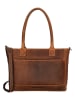 HIDE & STITCHES Leder-Schultertasche "Japura" in Hellbraun - (B)31 x (H)24 x (T)8 cm