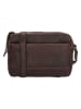 HIDE & STITCHES Leren schoudertas "Japura" donkerbruin - (B)23,5 x (H)16 x (D)8 cm