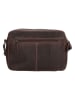HIDE & STITCHES Leder-Umhängetasche "Japura" in Dunkelbraun - (B)23,5 x (H)16 x (T)8 cm