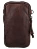 HIDE & STITCHES Leder-Handytasche "Paint Rock" in Dunkelbraun - (B)10 x (H)17,5 x (T)4 cm