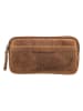 HIDE & STITCHES Leder-Gürteltasche in Hellbraun - (B)17,5 x (H)9 x (T)2 cm