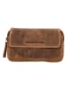 HIDE & STITCHES Leder-Gürteltasche in Hellbraun - (B)17 x (H)11,5 x (T)2 cm