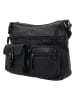 HIDE & STITCHES Leren schoudertas zwart - (B)34 x (H)25 x (D)10 cm