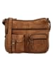 HIDE & STITCHES Leren schoudertas lichtbruin - (B)34 x (H)25 x (D)10 cm