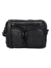 HIDE & STITCHES Leren schoudertas zwart - (B)23 x (H)17 x (D)5 cm