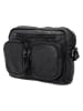 HIDE & STITCHES Leder-Umhängetasche in Schwarz - (B)23 x (H)17 x (T)5 cm