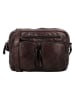HIDE & STITCHES Leren schoudertas bruin - (B)23 x (H)17 x (D)5 cm