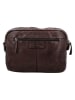 HIDE & STITCHES Leren schoudertas bruin - (B)23 x (H)17 x (D)5 cm