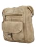 HIDE & STITCHES Leren schoudertas beige - (B)27 x (H)29 x (D)9 cm
