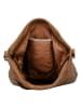 HIDE & STITCHES Leder-Schultertasche in Hellbraun - (B)35 x (H)30 x (T)10 cm