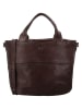 HIDE & STITCHES Leder-Schultertasche in Braun - (B)37 x (H)29 x (T)12 cm