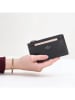 Charm Leder-Geldbörse in Schwarz - (B)13,5 x (H)7,5 x (T)1 cm