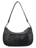HIDE & STITCHES Leren schoudertas "Japura" zwart - (B)19 x (H)30 x (D)9 cm