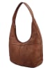 HIDE & STITCHES Leder-Schultertasche "Paint Rock" in Cognac - (B)40 x (H)40 x (T)10 cm