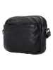 HIDE & STITCHES Leren schoudertas zwart - (B)25 x (H)18 x (D)8 cm