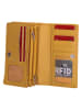 DOUBLE-D Leder-Geldbörse in Gelb - (B)16 x (H)9 x (T)3 cm