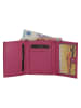 DOUBLE-D Leren portemonnee roze - (B)10 x (H)9 x (D)3 cm