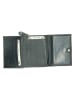 DOUBLE-D Leren portemonnee donkerblauw - (B)10 x (H)9 x (D)3 cm