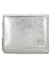 DOUBLE-D Leren portemonnee zilverkleurig - (B)10 x (H)9 x (D)3 cm