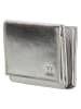 DOUBLE-D Leren portemonnee zilverkleurig - (B)10 x (H)9 x (D)3 cm