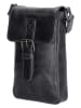 micmacbags Skórzana torebka w kolorze czarnym na telefon - 10 x 16 x 3 cm