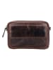 HIDE & STITCHES Leren schoudertas bruin - (B)21 x (H)14 x (D)4,5 cm
