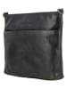 HIDE & STITCHES Leder-Umhängetasche in Schwarz - (B)26 x (H)25 x (T)4 cm