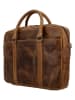 HIDE & STITCHES Leder-Businesstasche in Hellbraun - (B)38 x (H)29 x (T)7 cm