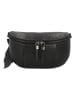 HIDE & STITCHES Leren borstbuidel zwart - (H)13 x (D)11 cm