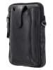 HIDE & STITCHES Leren smartphonetas zwart - (B)13 x (H)19 x (D)2 cm