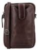 HIDE & STITCHES Leren smartphonetas "Porto" donkerbruin - (B)13 x (H)19 x (D)2 cm