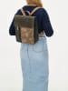 HIDE & STITCHES Leder-Rucksack in Khaki/ Beige - (B)24 x (H)32 x (T)10 cm