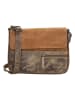 HIDE & STITCHES Leren schoudertas lichtbruin/bruin - (B)26 x (H)21 x (D)6 cm