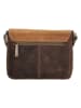 HIDE & STITCHES Leren schoudertas lichtbruin/bruin - (B)26 x (H)21 x (D)6 cm