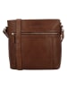 HIDE & STITCHES Leder-Umhängetasche in Braun - (B)26 x (H)26 x (T)8 cm