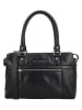 HIDE & STITCHES Leder-Henkeltasche in Schwarz - (B)27 x (H)19 x (T)8 cm