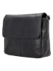 HIDE & STITCHES Leder-Umhängetasche in Schwarz - (B)24 x (H)17 x (T)7 cm