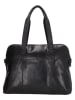 HIDE & STITCHES Leder-Schultertasche "Porto" in Schwarz - (B)36 x (H)28 x (T)12 cm