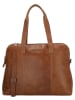 HIDE & STITCHES Leder-Schultertasche in Hellbraun - (B)36 x (H)28 x (T)12 cm