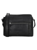 HIDE & STITCHES Leren schoudertas zwart - (B)20 x (H)26 x (D)8 cm