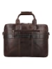 HIDE & STITCHES Leren businesstas bruin - (B)39 x (H)5,5 x (D)7 cm