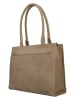 HIDE & STITCHES Leder-Schultertasche in Beige - (B)38 x (H)29 x (T)7 cm