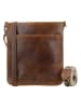 HIDE & STITCHES Leren schoudertas bruin - (B)25 x (H)28 x (D)9 cm