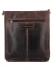HIDE & STITCHES Leren schoudertas bruin - (B)25 x (H)28 x (D)9 cm