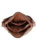 HIDE & STITCHES Leren schoudertas "Inspired by illusion" bruin - (B)30 x (H)26 x (D)10 cm