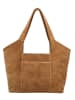 HIDE & STITCHES Leder-Schultertasche "Brazos" in Hellbraun - (B)38 x (H)23 x (T)11 cm